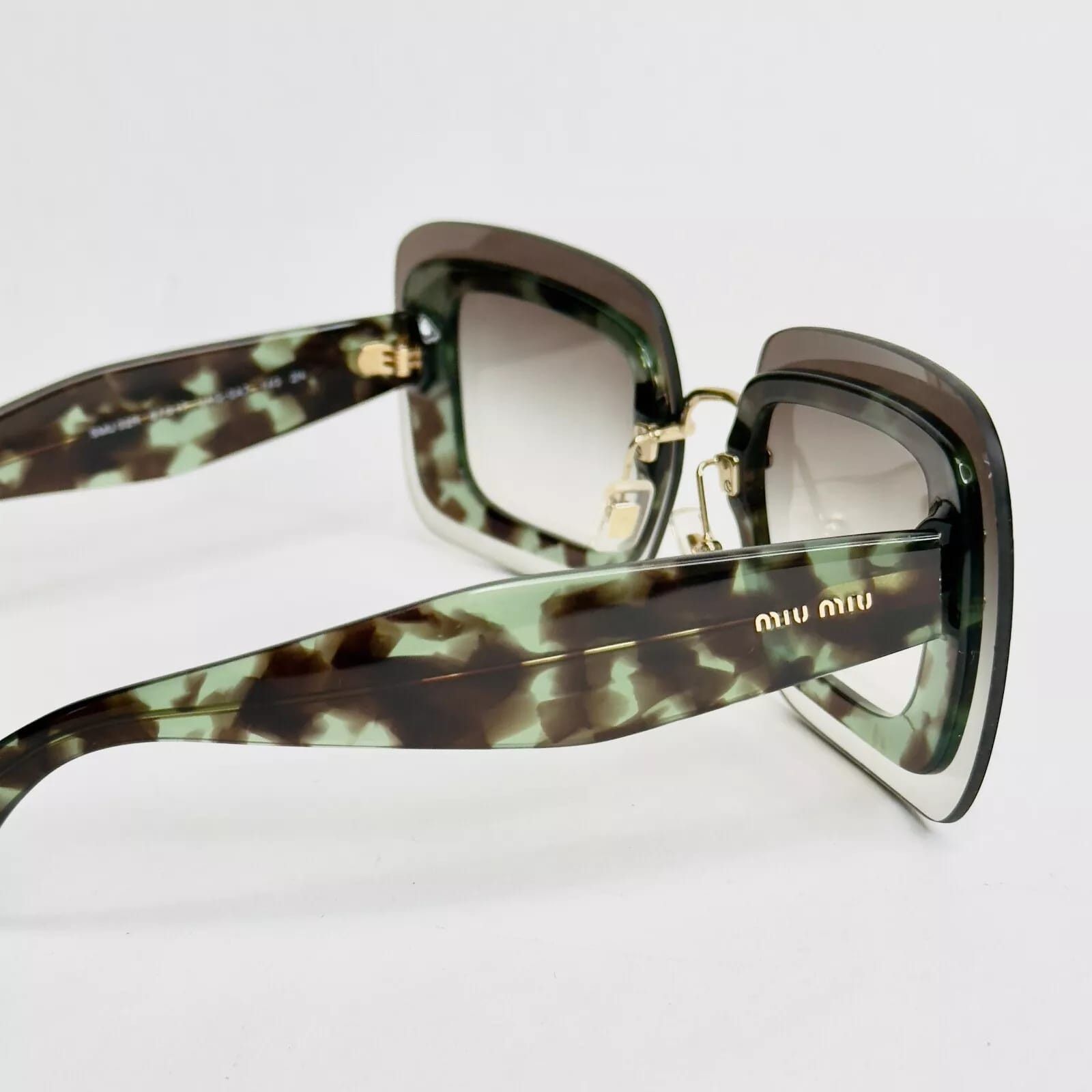 Miu Miu MIU MIU REVEAL MU02RS Transparent Green Brown Sunglasses 02R Size ONE SIZE - 5 Thumbnail