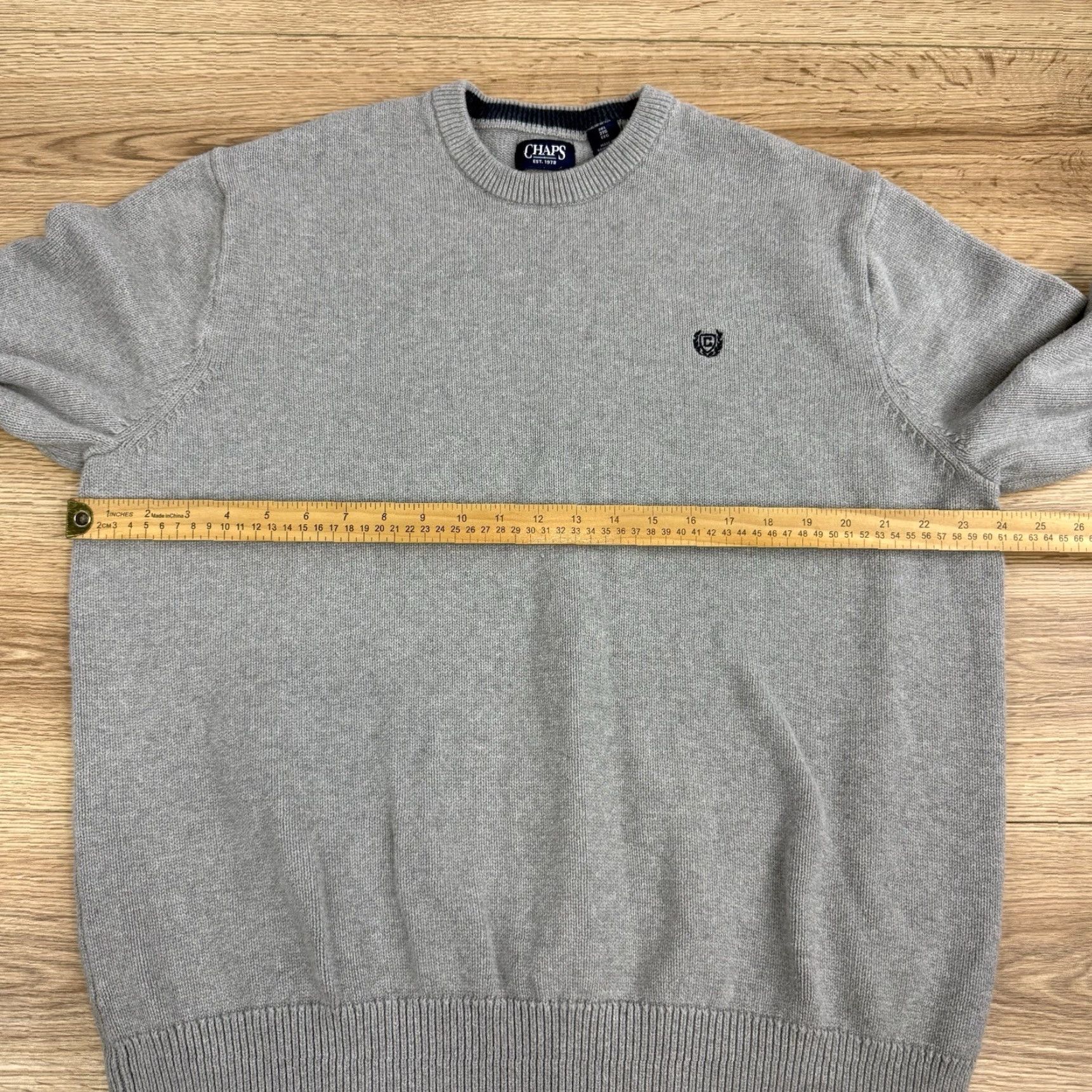 Chaps VINTAGE Chaps Sweater Mens 2XL Gray Crew Neck Knit Long Sleeve Shirt (Note: avoid adding N/A) Size US XXL / EU 58 / 5 - 6 Thumbnail