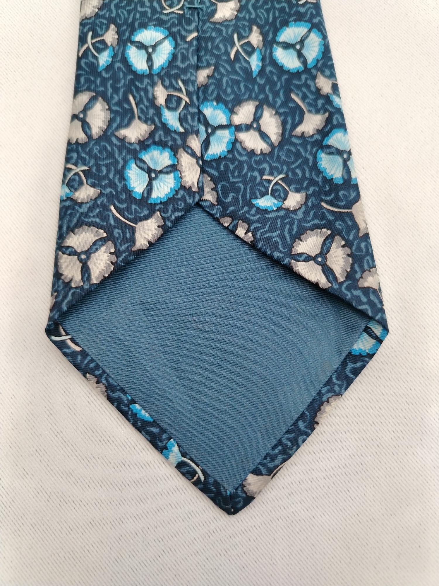 Hermes Hermes Paris 7518 IA Silk Necktie Floral Pattern Men Tie Size ONE SIZE - 9 Thumbnail