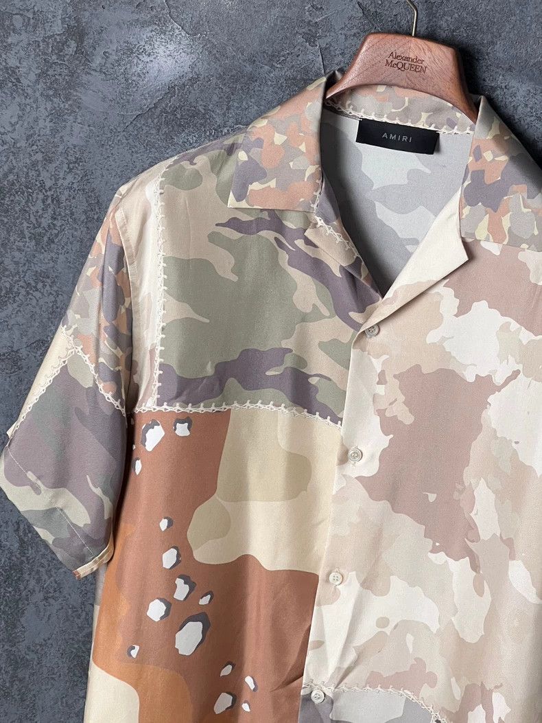 Amiri Amiri Camo Mulberry Silk Short Sleeve Shirt Size US M / EU 48-50 / 2 - 5 Thumbnail