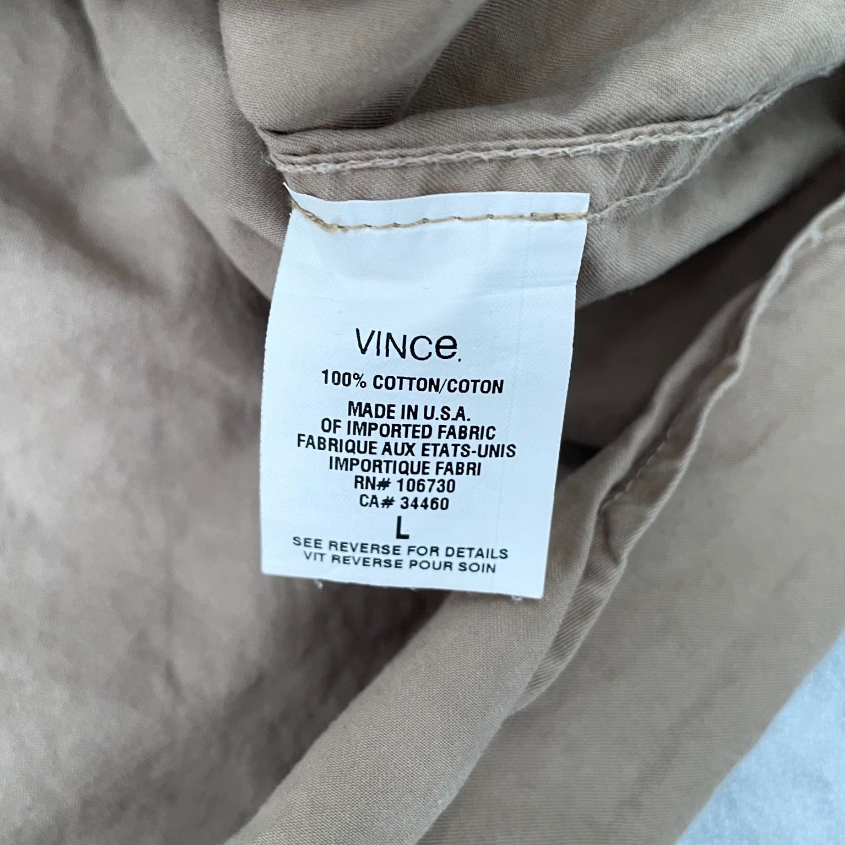 Vince Vince Button-Up Shirt Men Large Brown Cotton Long Sleeve Preppy Made in USA Size US L / EU 52-54 / 3 - 5 Thumbnail