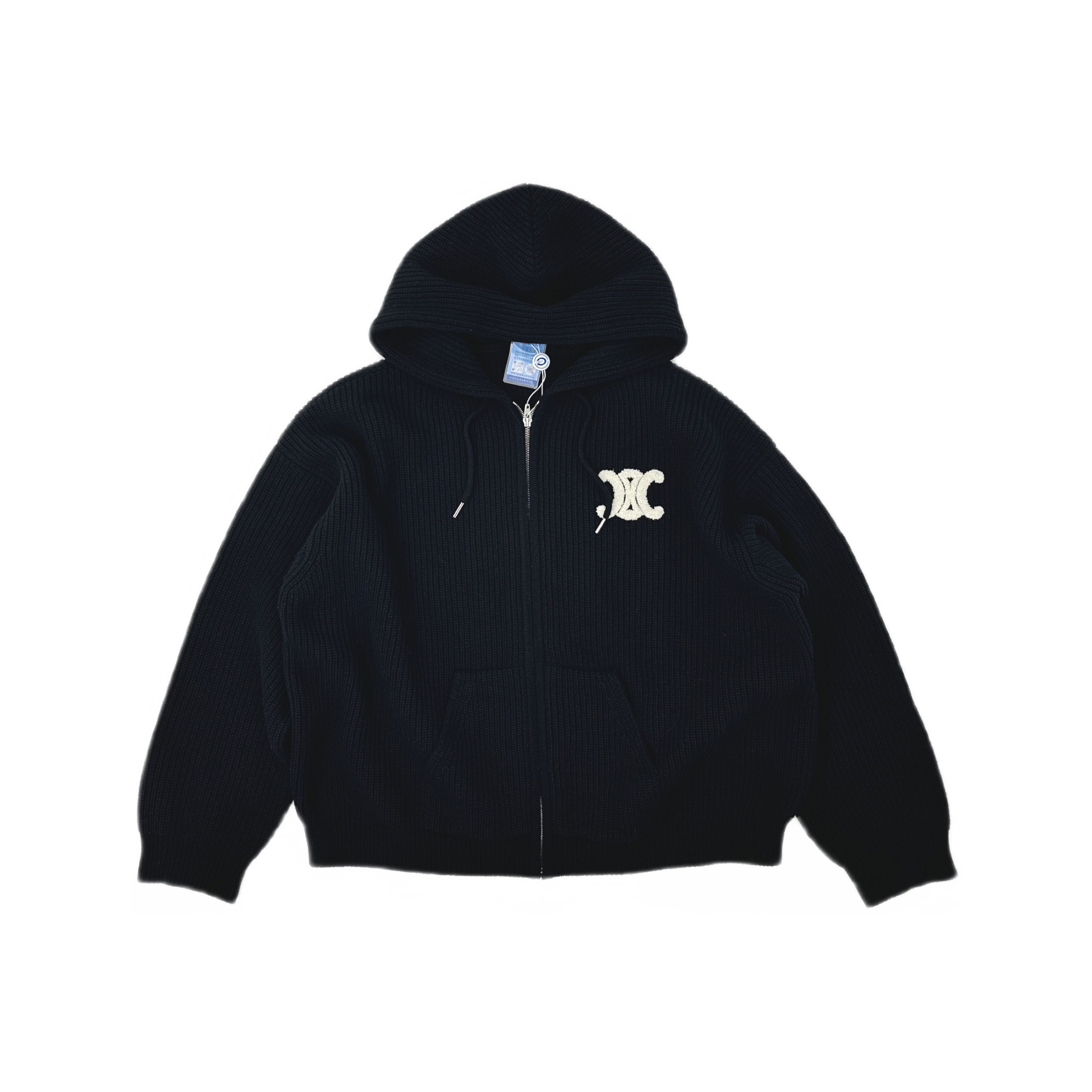 Celine Celine Triomphe Embroidered Zip Hoodie Size L Size US L / EU 52-54 / 3 - 1 Thumbnail
