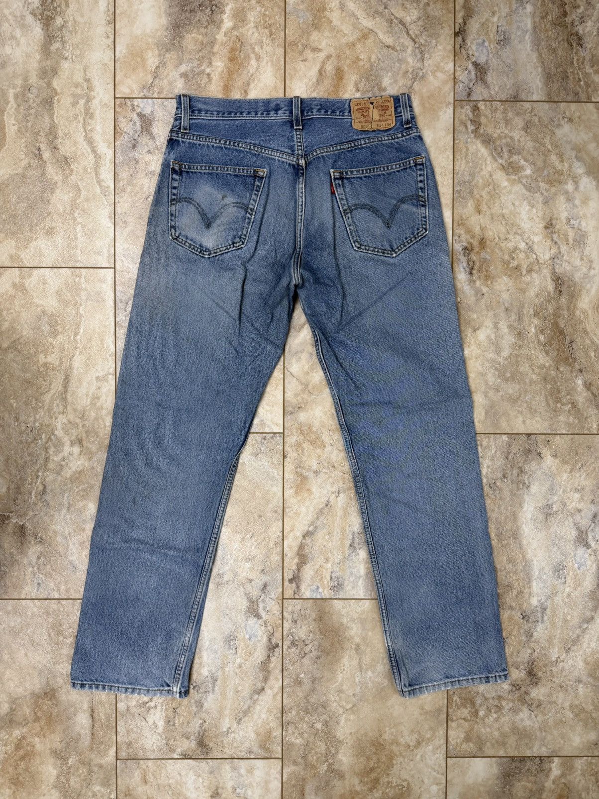 Levi's Levi’s Vintage 505 Light Wash Distressed Denim Size US 34 / EU 50 - 2 Thumbnail