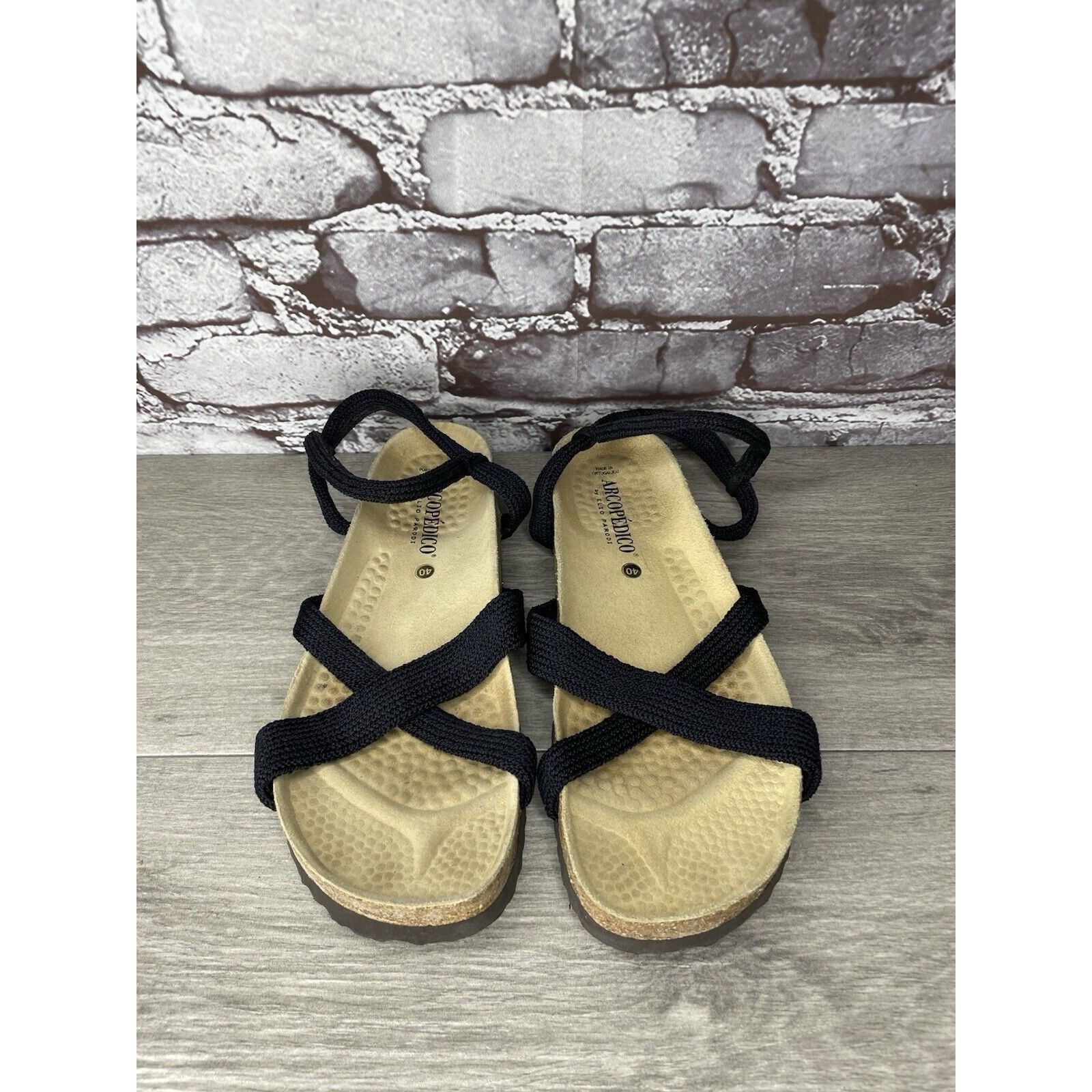Other Arcopedico Salute Navy Blue Fabric Nylon Cross Strap Cork Sa Size US 9.5 / IT 39.5 - 7 Thumbnail