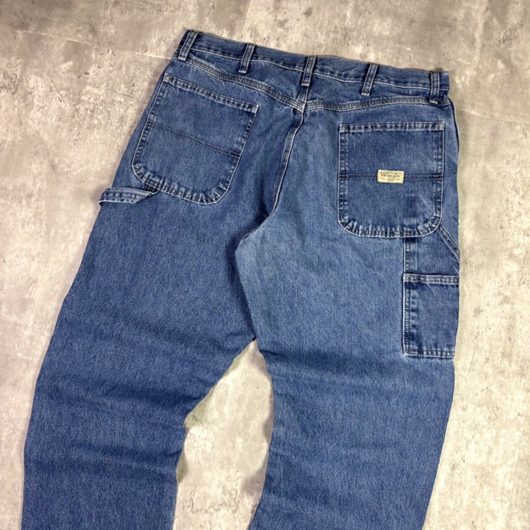 Wrangler VINTAGE Wrangler Carpenter Jeans Blue Denim Regular Fit Mens Size 34x30 Distressed 90s Size US 34 / EU 50 - 8 Thumbnail
