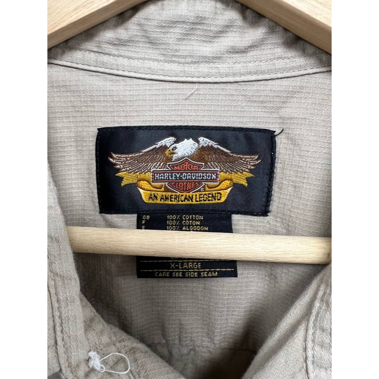 & Other Stories Vintage Harley Davidson Short Sleeve Cotton Beige XL A001423 Size US XL / EU 56 / 4 - 3 Thumbnail