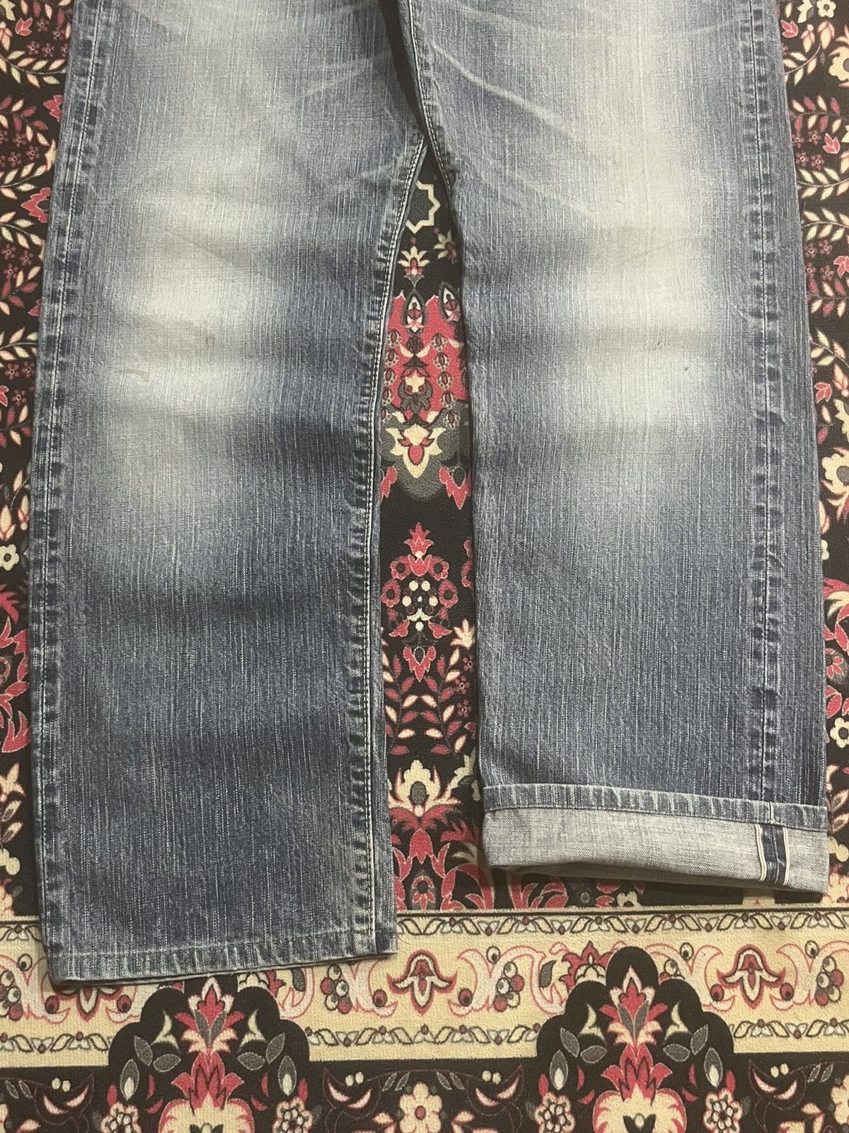 Edwin Vintage Edwin Japan 505ZX Blue Faded Washed Selvedge Jeans Size US 32 / EU 48 - 10 Thumbnail