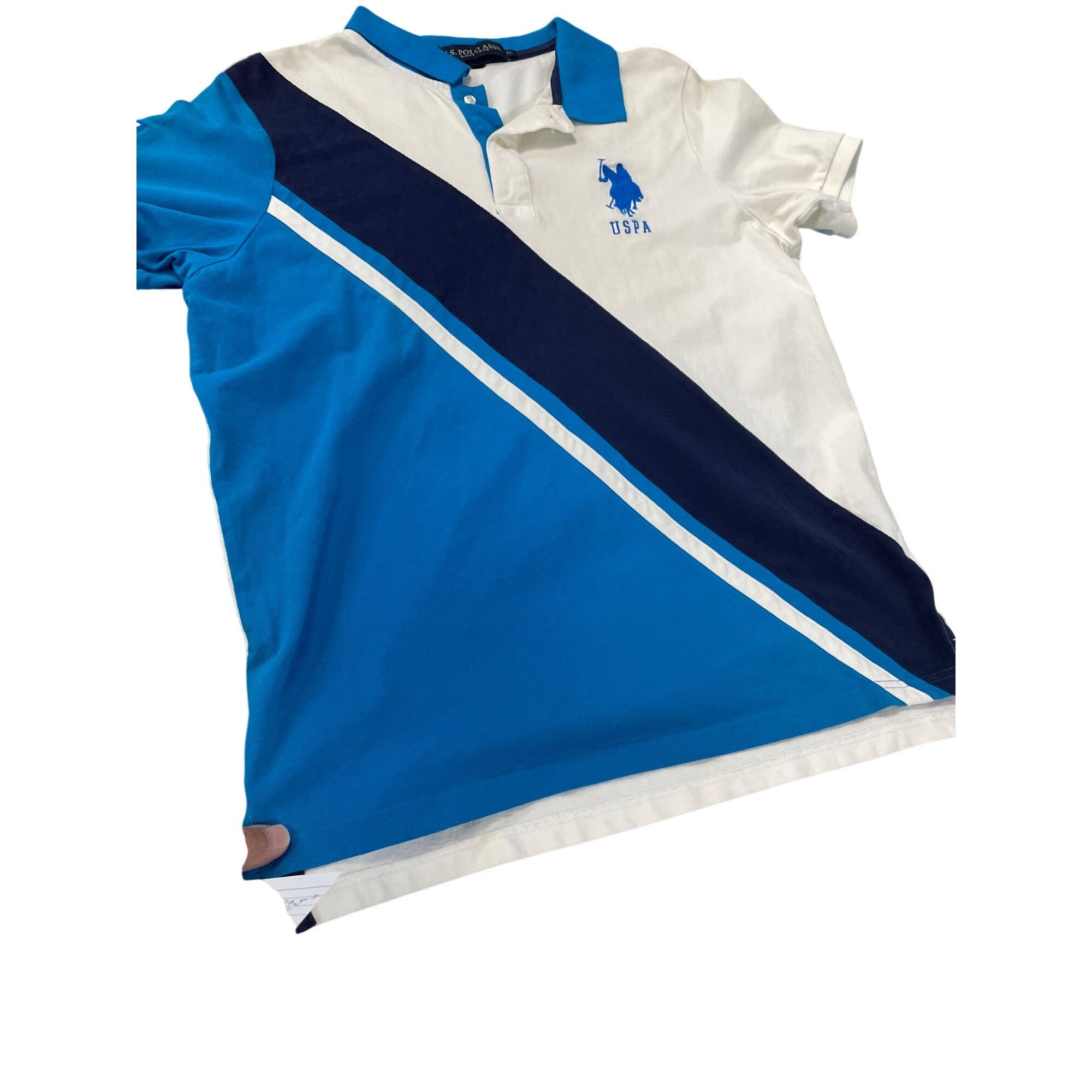 U.S. Polo Assn. US Polo Mens white blue Polo Golf Shirt Size XL SKU 9303 Size US XL / EU 56 / 4 - 5 Thumbnail