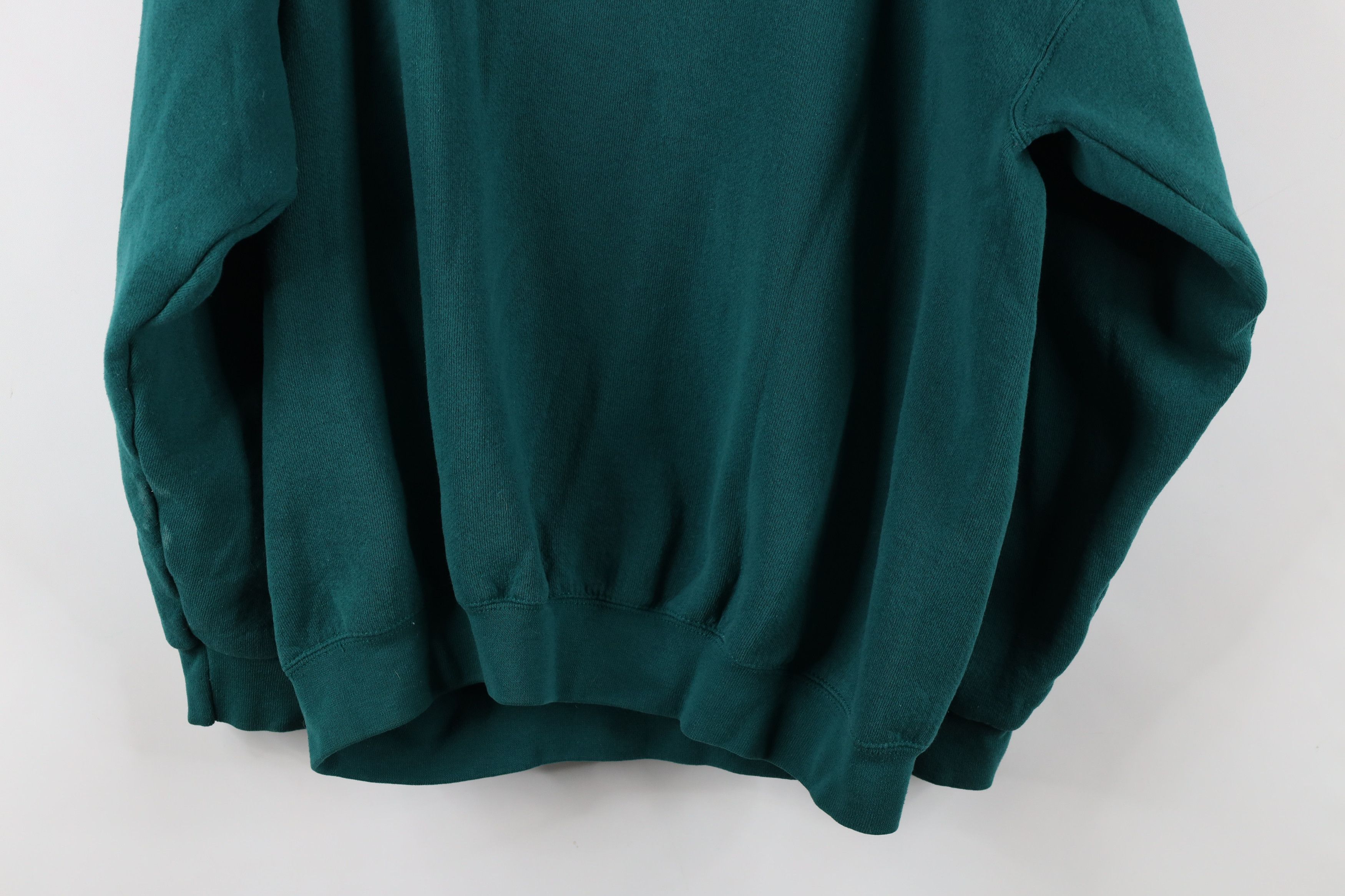 Vintage Vintage 90s Streetwear Blank Crewneck Sweatshirt Green Size US XL / EU 56 / 4 - 13 Thumbnail