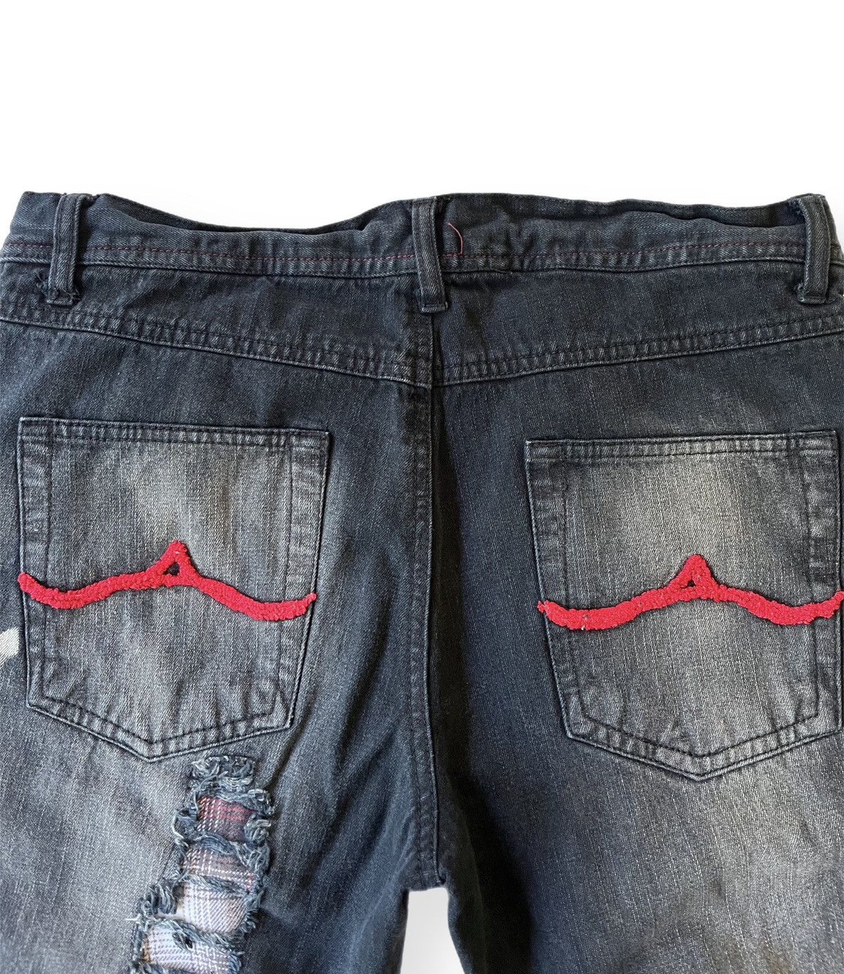 In The Attic In The Attic Distressed Patchwork Flared Jeans 🇯🇵 Size US 32 / EU 48 - 6 Thumbnail