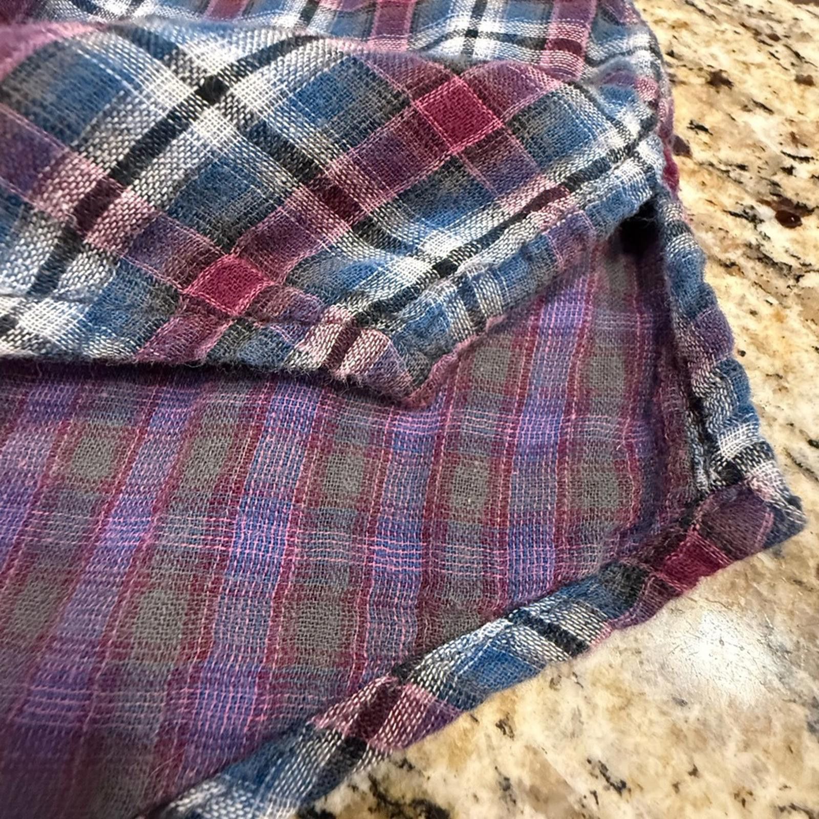 Converse Converse One Star fleece plaid ruffled tunic top SZ M Size M / US 6-8 / IT 42-44 - 6 Thumbnail