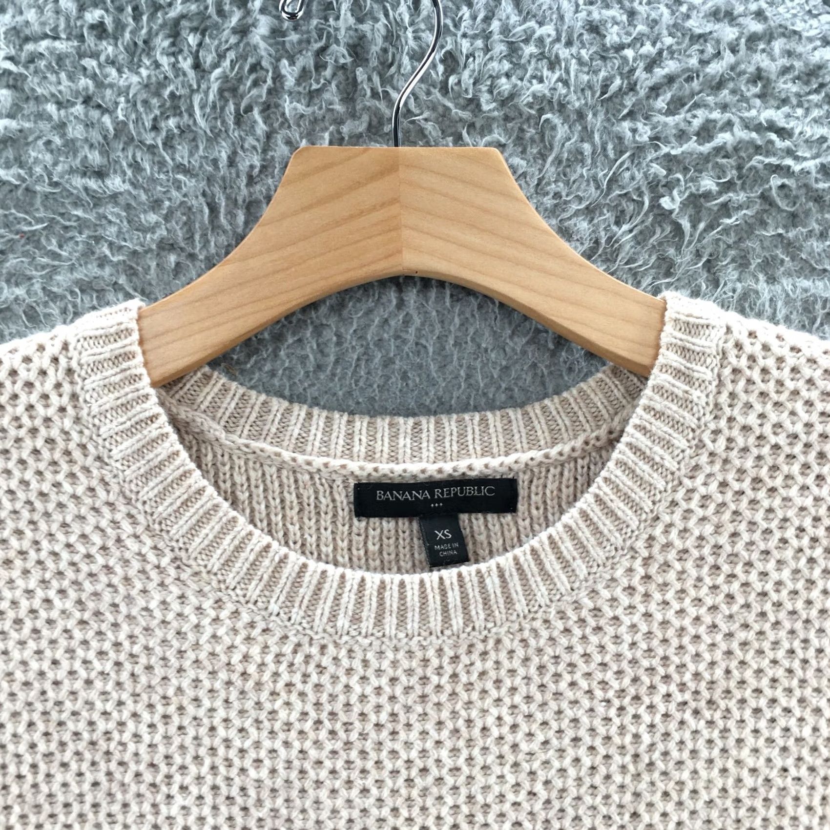 Banana Republic Banana Republic Sweater Womens XS Beige Crew Neck Long Sleeve Knitted Pull Over Size XS / US 0-2 / IT 36-38 - 4 Thumbnail