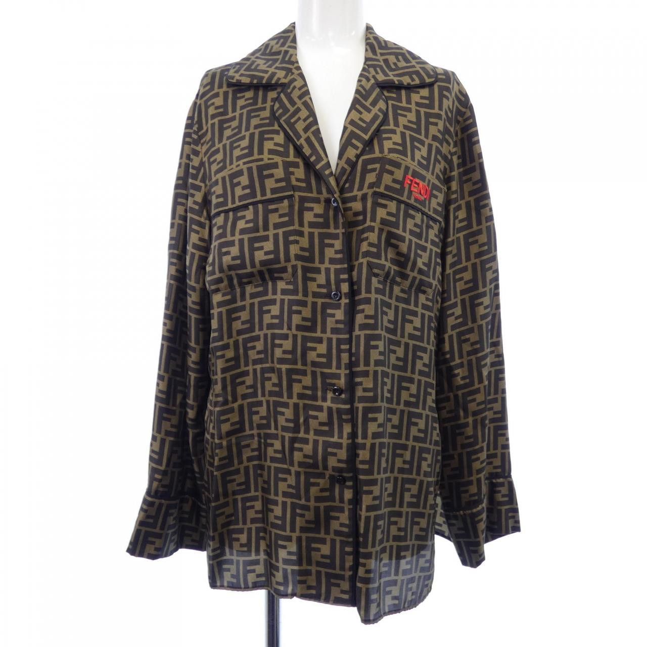 Fendi Fendi Fendi Twill Silk Shirt Textile Tops FS6993A8G3 DUTY FREE for USA Size ONE SIZE - 1 Thumbnail