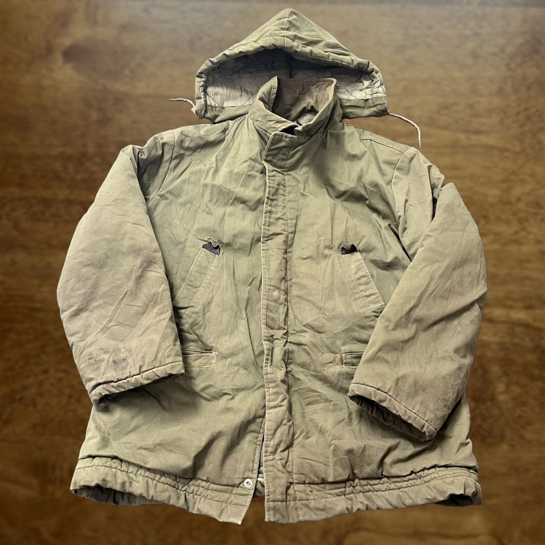 Vintage VINTAGE Timber King Coat Mens Large Green Canvas Parka Hooded Wool Insulated Size US L / EU 52-54 / 3 - 1 Thumbnail