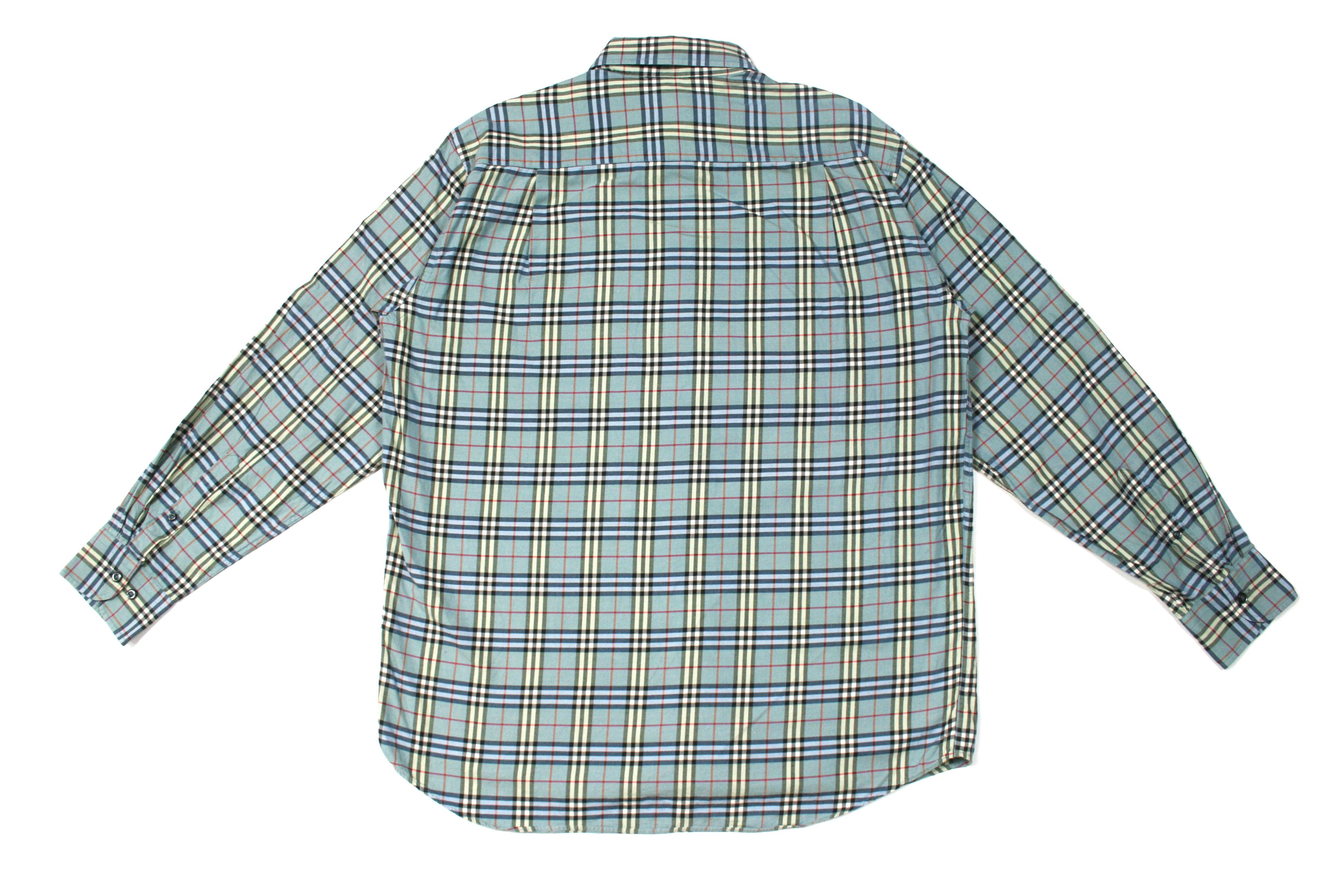 Burberry 00S Blue Nova Check Shirt Vintage Size US L / EU 52-54 / 3 - 2 Thumbnail