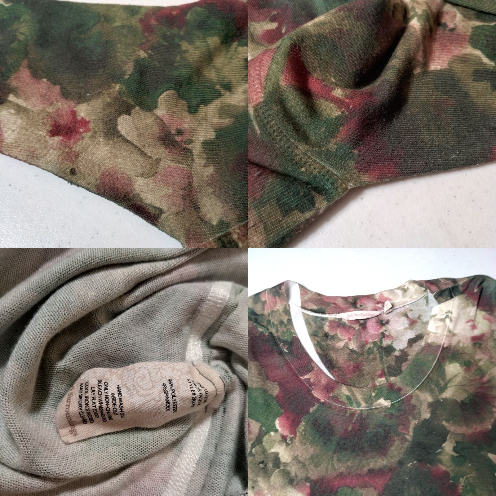 Soft Surroundings Soft Surroundings Tunic Shirt S Women Green Floral Knit Long Sleeve Pullover Round Neck Casual Watercolor Flower Size S / US 4 / IT 40 - 8 Thumbnail