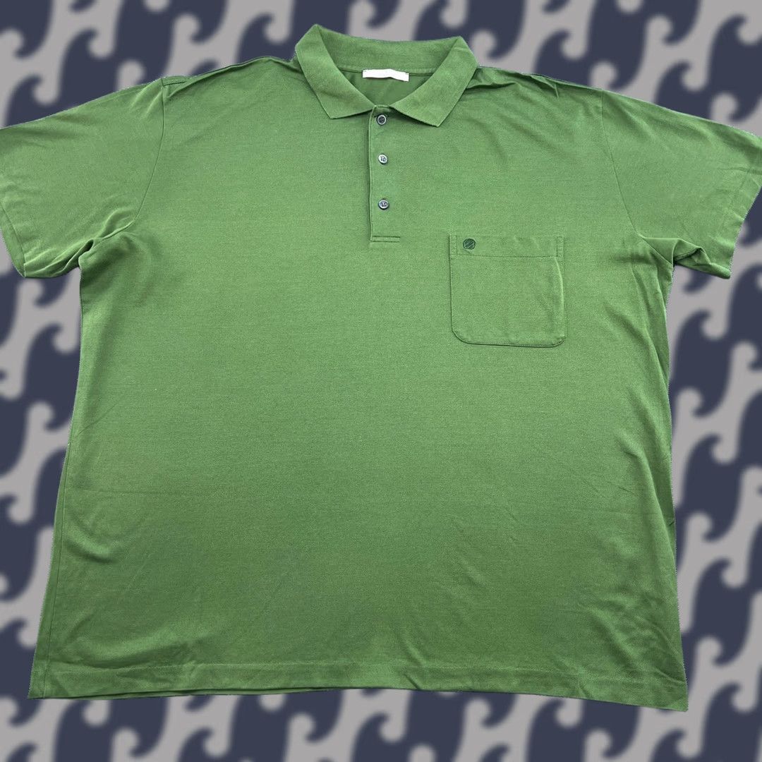 Ermenegildo Zegna Ermenegildo Zegna Polo Shirt Mens 3XL Green Short Sleeve Front Pocket Cotton Size US XXL / EU 58 / 5 - 1 Thumbnail