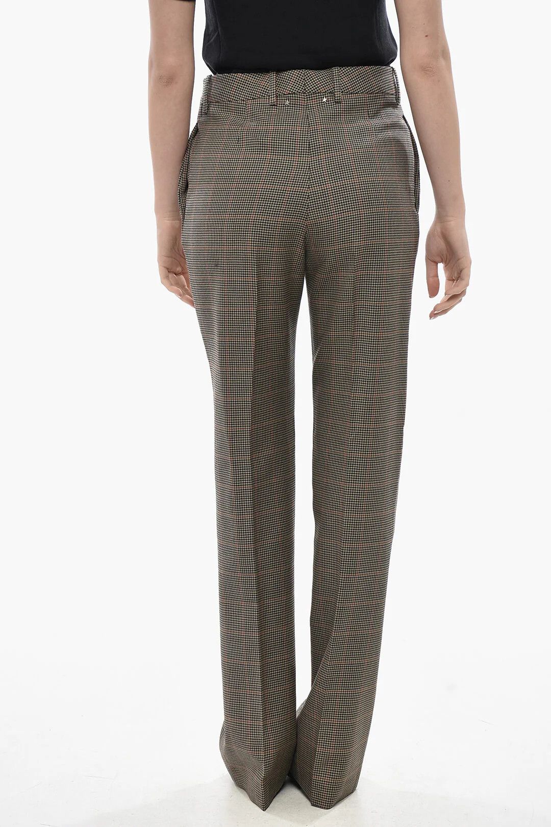 Golden Goose og1mm0426 Pied-de-Poule Virgin Wool Pant in Beige Size 27" / US 4 / IT 40 - 2 Thumbnail