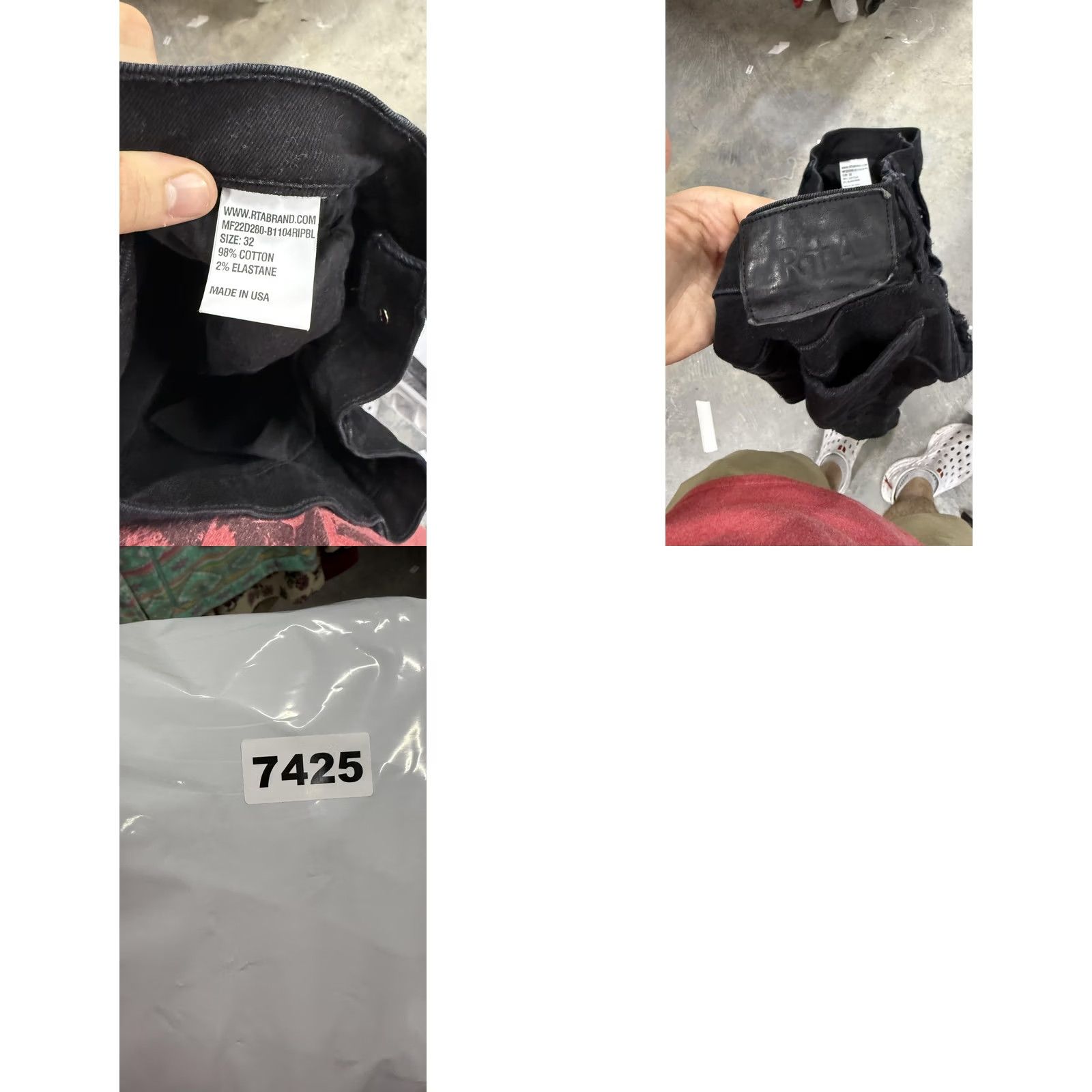 Rta RTA Jeans Mens 32 31 Black Skinny Distressed Stretch Denim Made USA Size US 32 / EU 48 - 8 Thumbnail