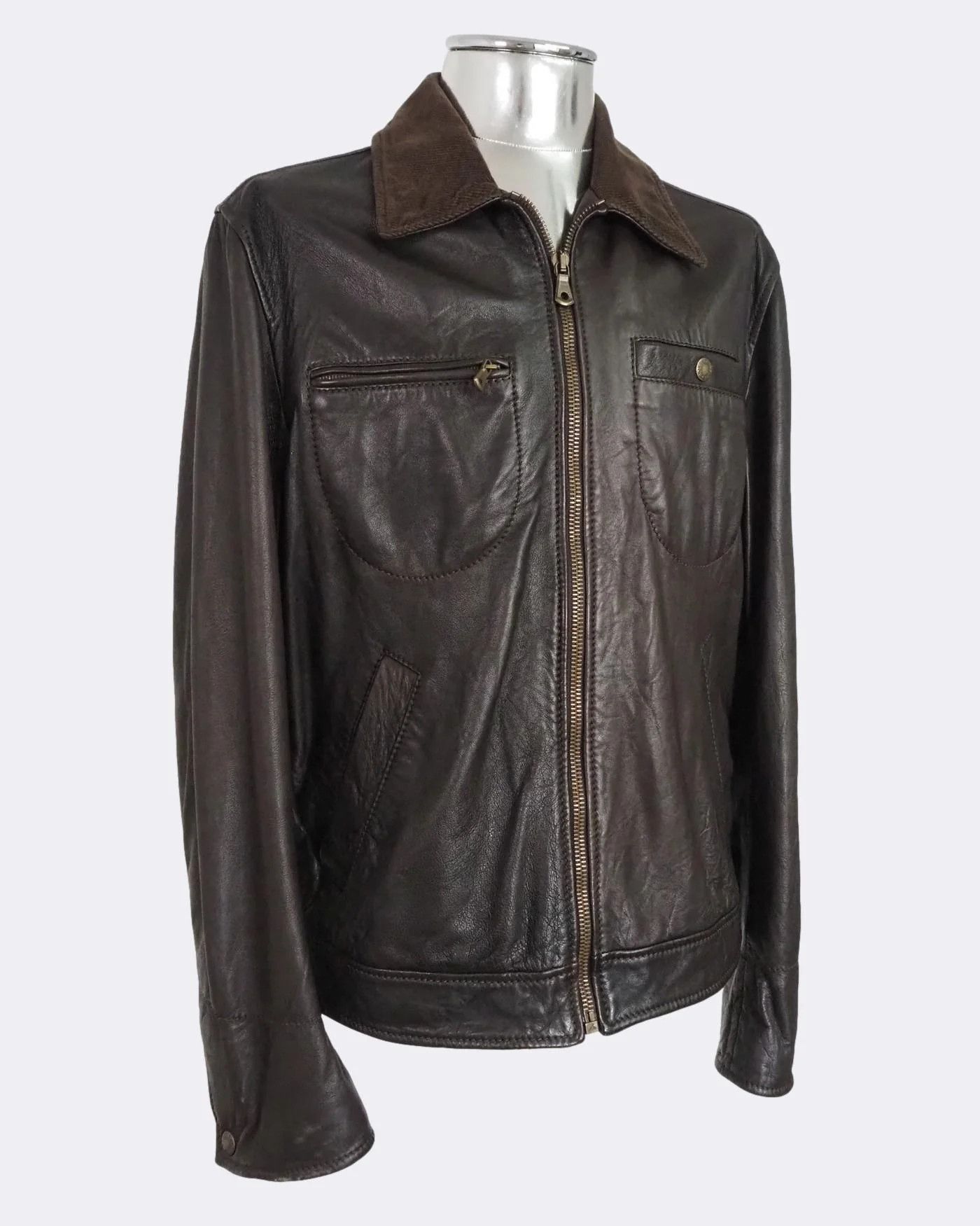 Dolce & Gabbana Dolce & Gabbana Leather Zip with Corduroy Collar $2180 Size US L / EU 52-54 / 3 - 8 Thumbnail