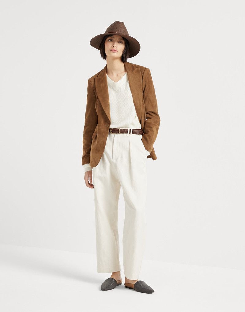 Brunello Cucinelli o1la1rc1a0326 Alpaca English Rib Sweater in Ivory Size S / US 4 / IT 40 - 5 Thumbnail