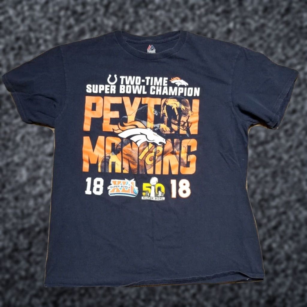 Etro Peyton Manning Super Bowl XLI Majestic Blue Graphic T Shirt Adult Large Size US L / EU 52-54 / 3 - 1 Thumbnail