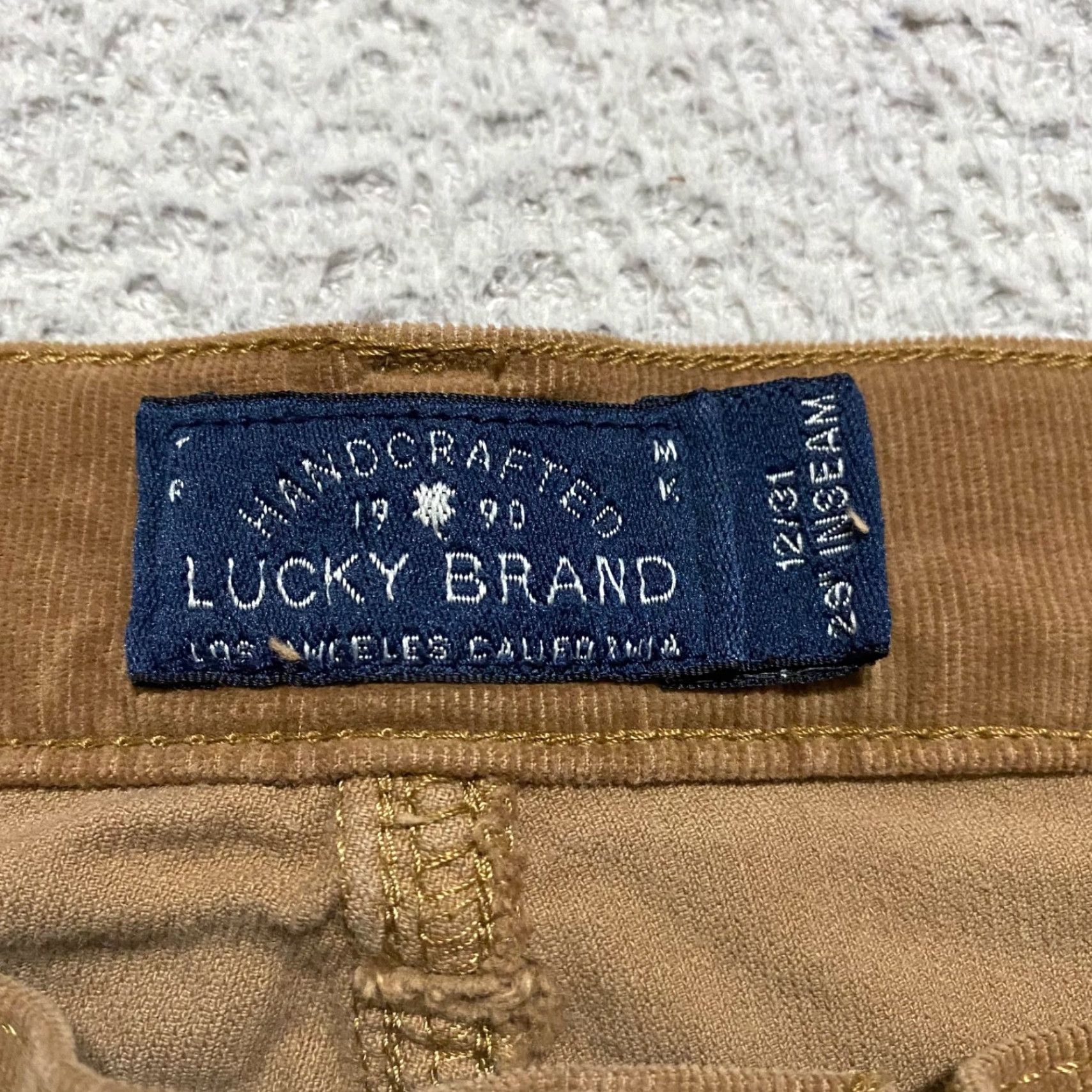 Lucky Brand Lucky Brand Womens Jeans Brown Corduroy Sofia Skinny Mid Rise 12 Adult Regular 29in Inseam 30in Waist 5-Pocket Stretch Corduroy Brown Jeans Women Size 34" / US 12 / IT 48 - 3 Thumbnail