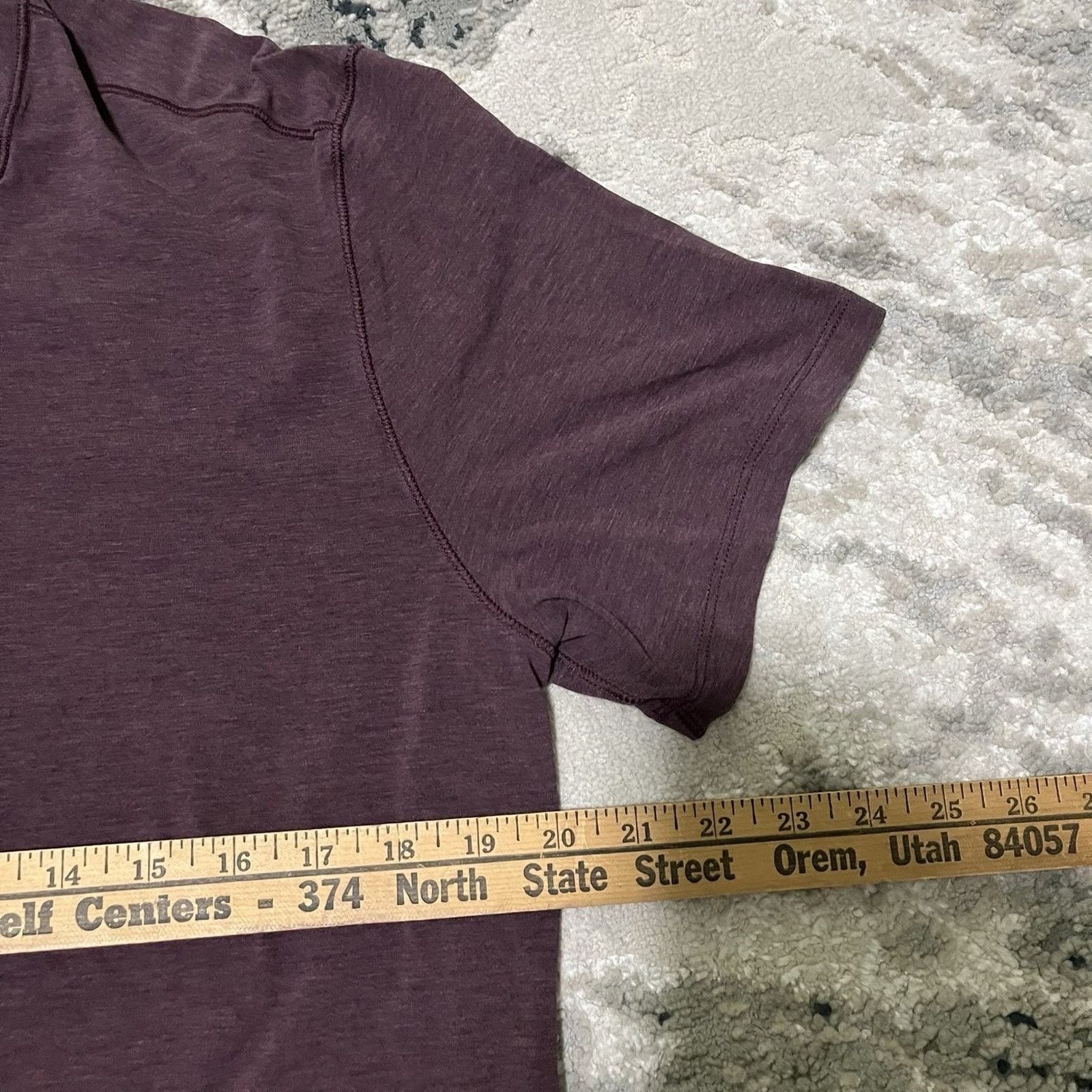 Lululemon Lululemon '5 Year Basic' Burgundy Red Crew Neck Short M Size US M / EU 48-50 / 2 - 5 Thumbnail