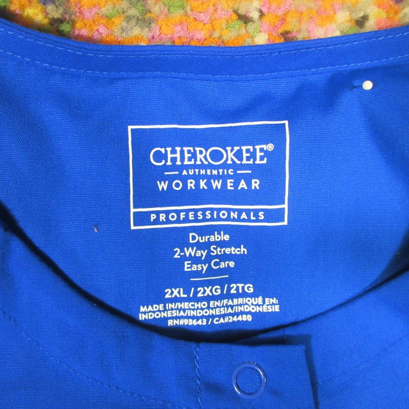 Cherokee VINTAGE Cherokee Snap Front Scub Top Unisex 2XL Royal Blue Long Sleeve Stretch NEW NWT Size US XXL / EU 58 / 5 - 3 Thumbnail