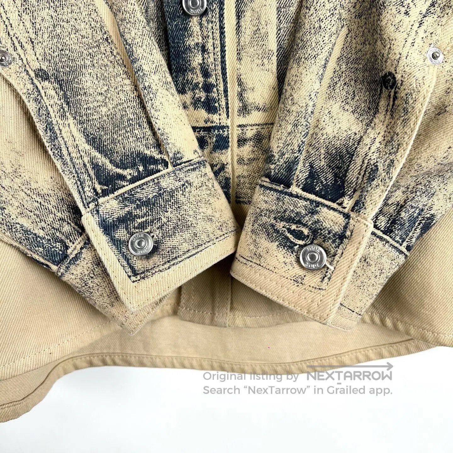 Dior Dior Beige Distressed Gradient Denim Jacket. Size US M / EU 48-50 / 2 - 5 Thumbnail