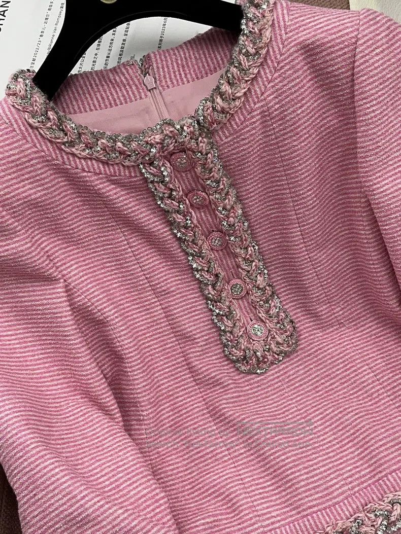 Chanel Chanel 23C pink rhinestones with floral two-piece fake two Size S / US 4 / IT 40 - 2 Thumbnail