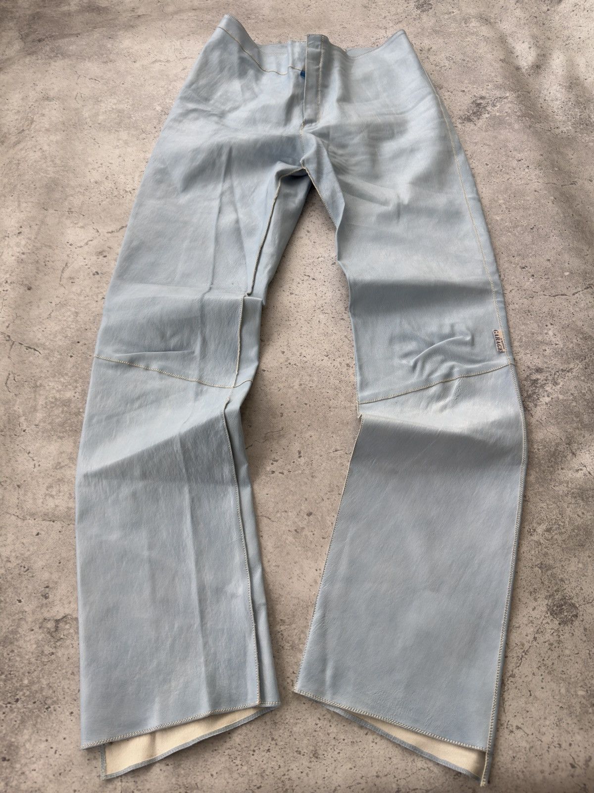 Hysteric Glamour × Japanese Brand × Le Grande Bleu (L.G.B.) Vintage Heavenly Blue Japanese Style Leather Pants Size US 29 - 1 Thumbnail