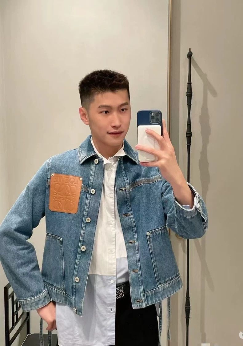 Loewe LOEWE Patchwork leather card logo denim jacket Size XS / US 0-2 / IT 36-38 - 9 Thumbnail