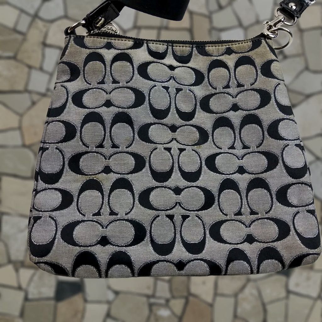 Coach Coach Poppy Crossbody Bag Jacquard Black Handbag Purse Women’s Size ONE SIZE - 1 Thumbnail