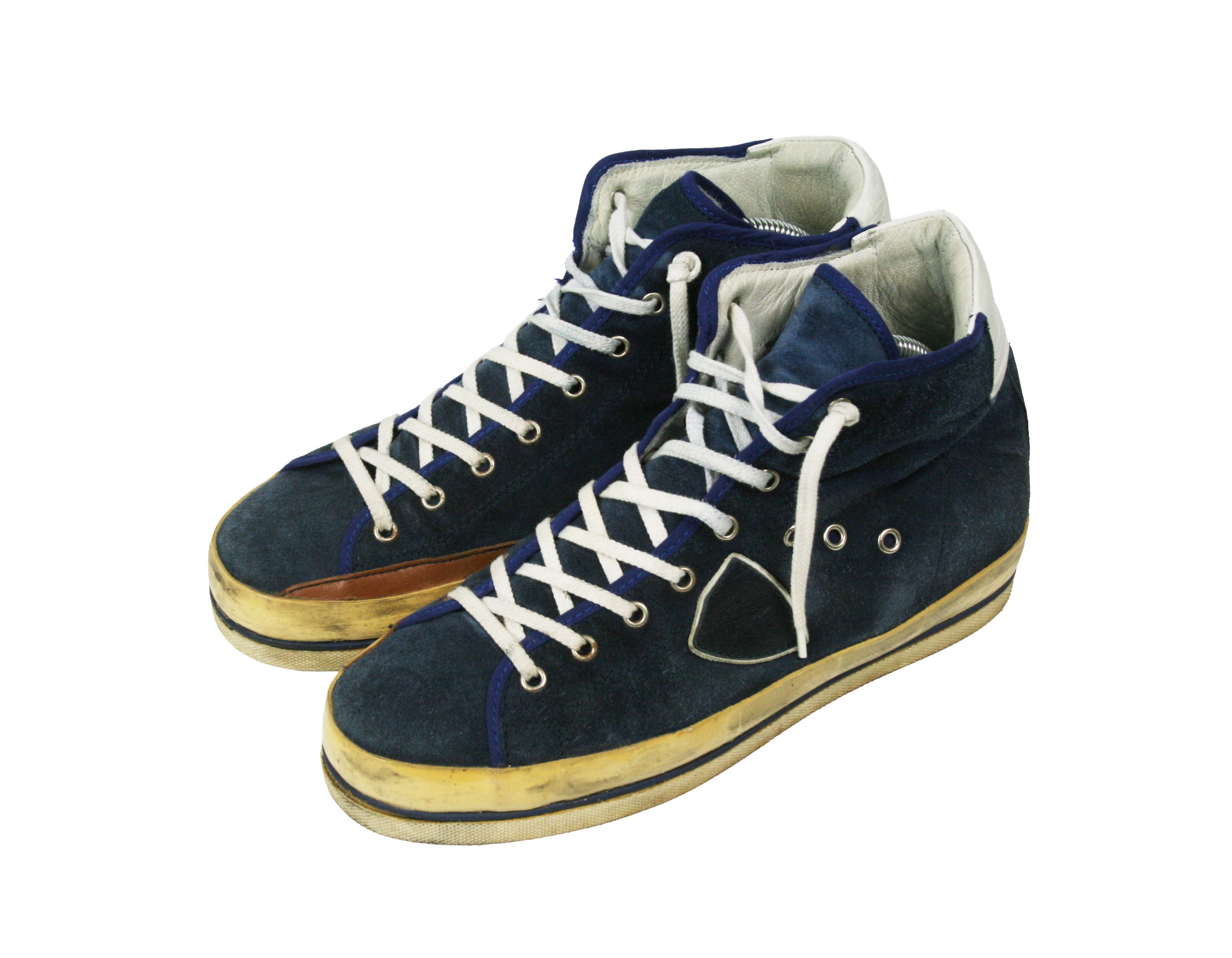 Philippe Model PRSX Suede Grunge Distressed High Top Sneakers Size US 8 / EU 41 - 2 Thumbnail