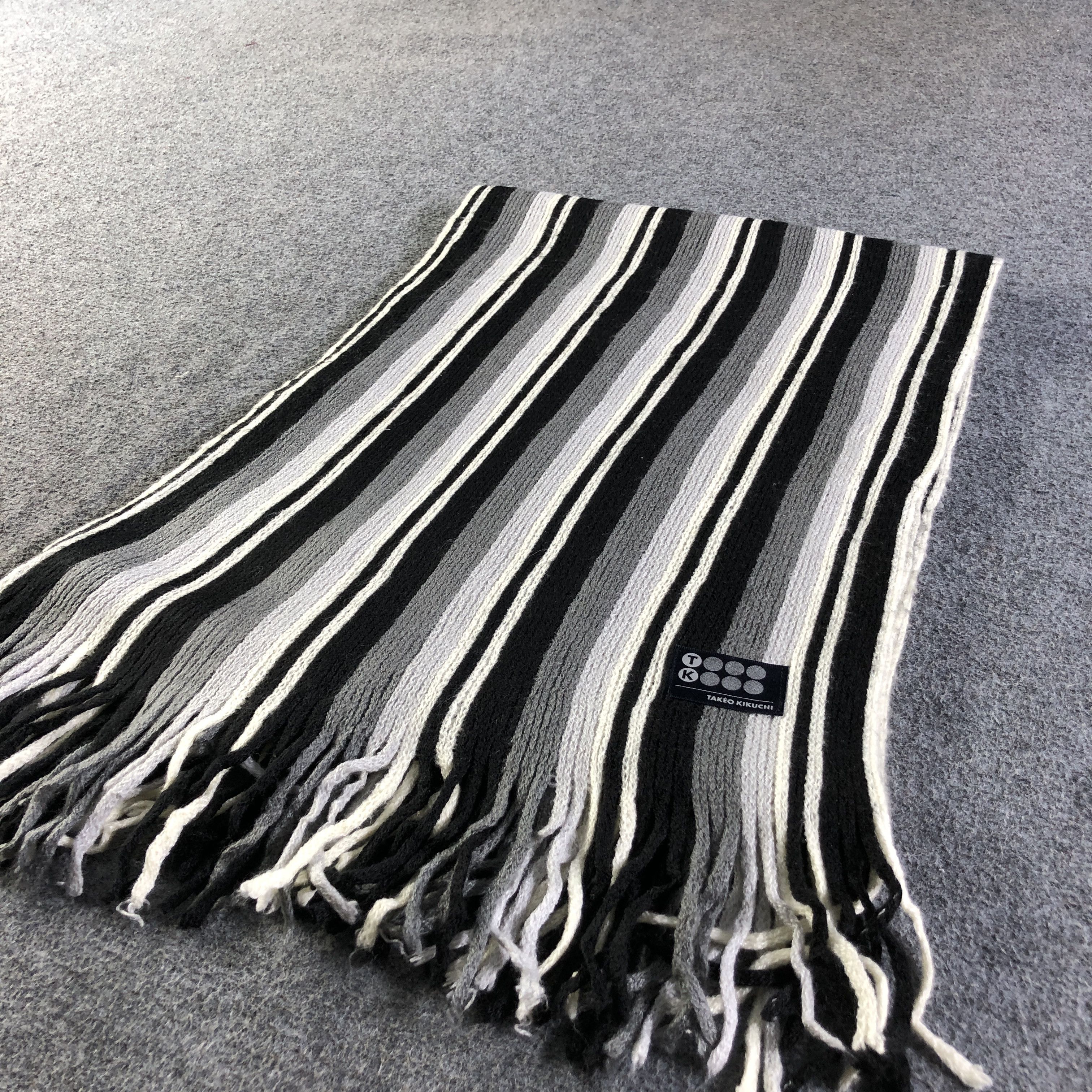 Takeo Kikuchi Takeo Kikuchi Striped Scarf Muffler Neckwear V2736 Size ONE SIZE - 3 Thumbnail