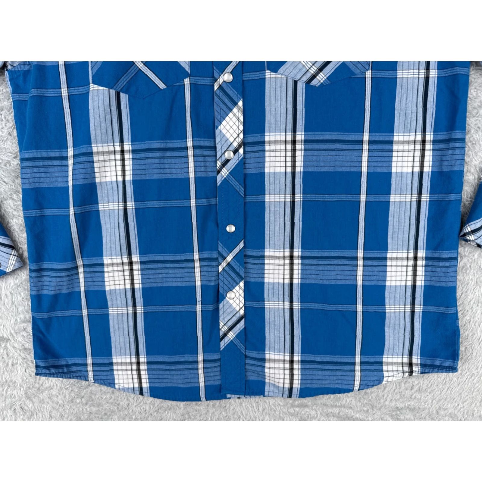 Vintage Gioberti Shirt Men Medium Blue White Plaid Pearl Snap Western Cotton Long Sleeve Size US M / EU 48-50 / 2 - 5 Thumbnail
