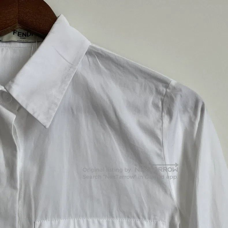 Fendi Fendi Letter Logo Printed Collar Long Sleeve Shirt Size XXS / US 00 / IT 34 - 4 Thumbnail