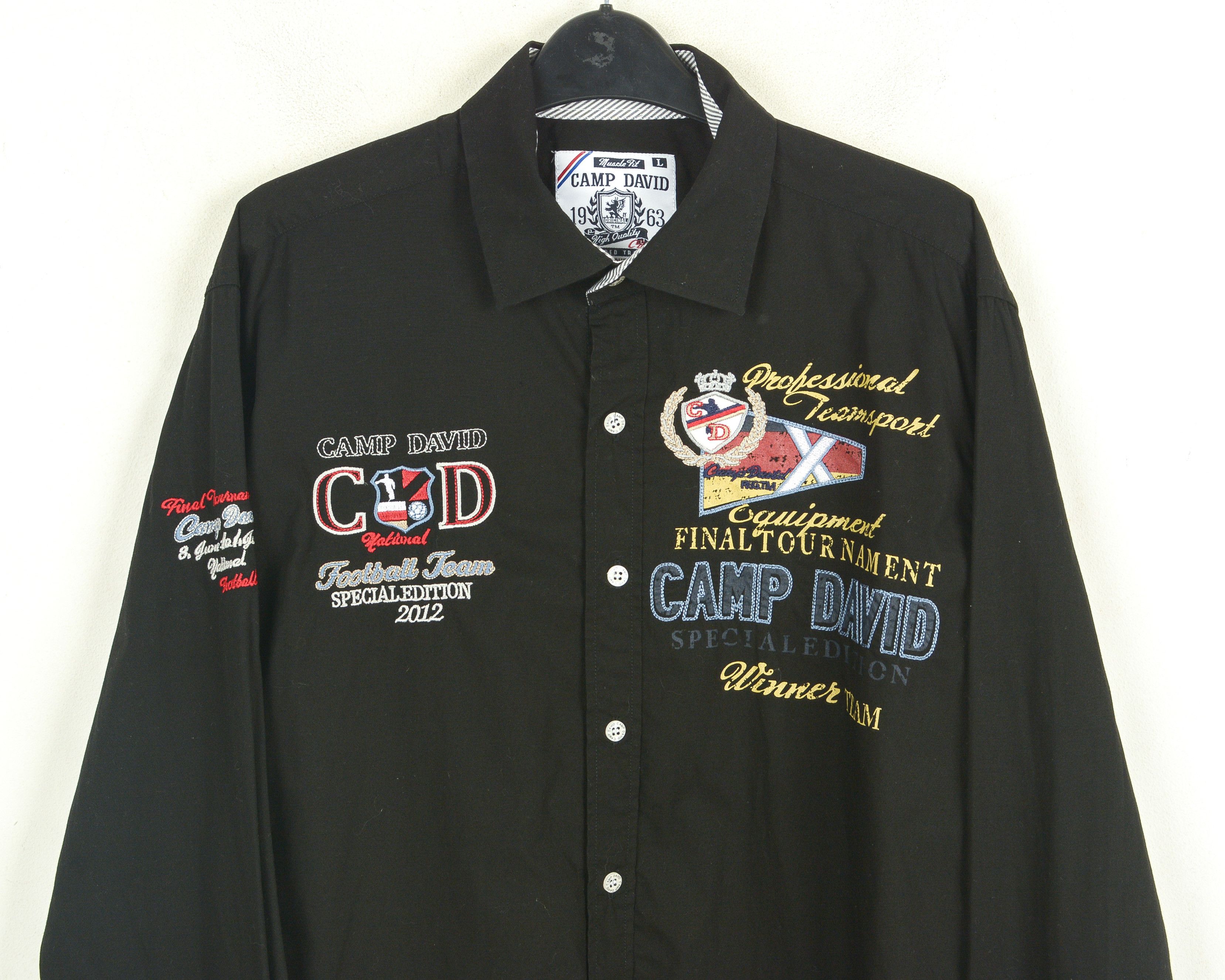 Camp David Men L Shirt Muscle Fit High Quality Casual Button Up Cotton Size US L / EU 52-54 / 3 - 2 Thumbnail