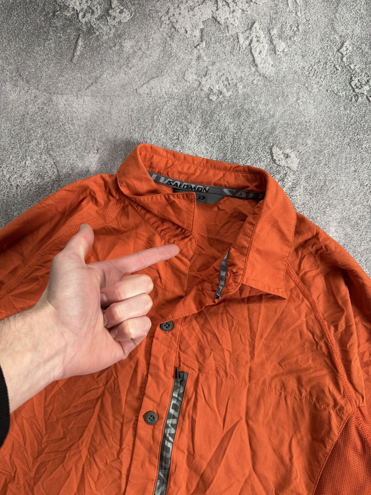 Salomon × Vintage Salomon L button up shirt polo short sleeve tee T-shirt Size US L / EU 52-54 / 3 - 4 Thumbnail