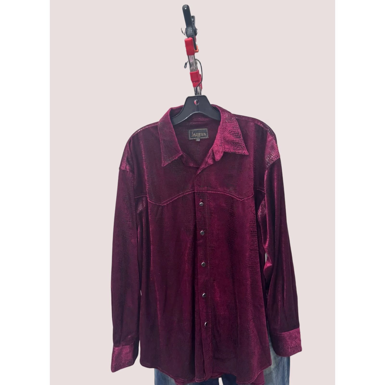 Velour Sakifan USA Leopard Print Velour LONG SLEEVE SHIRT Large L Mens Multicolor 16.5x34/35 Size US L / EU 52-54 / 3 - 1 Thumbnail