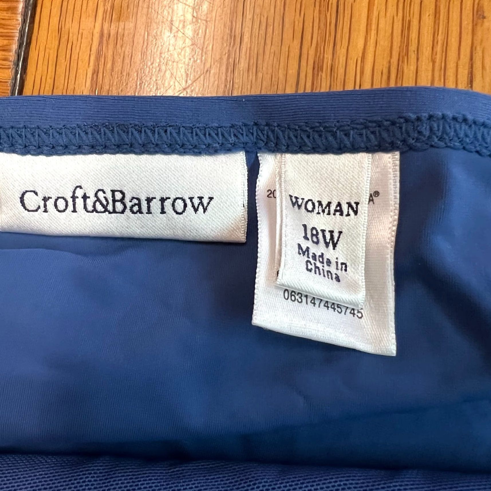 Apt. 9 VINTAGE Croft & Barrow Women's Bikini Bottom Swimsuit Solid Royal Blue Size 18 W Adults Size 40" / US 18 - 3 Thumbnail