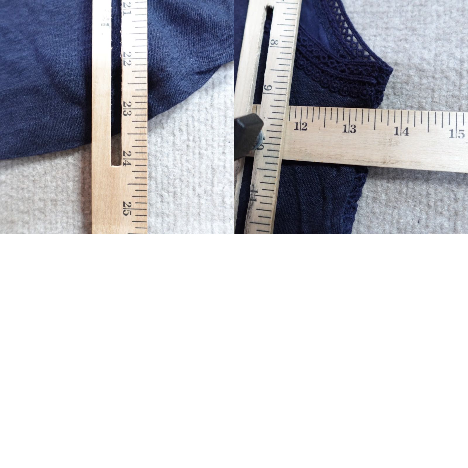 J.Crew VINTAGE J.Crew Womens T-Shirt XS Blue Solid 100% Linen Lace Tank Size XS / US 0-2 / IT 36-38 - 8 Thumbnail