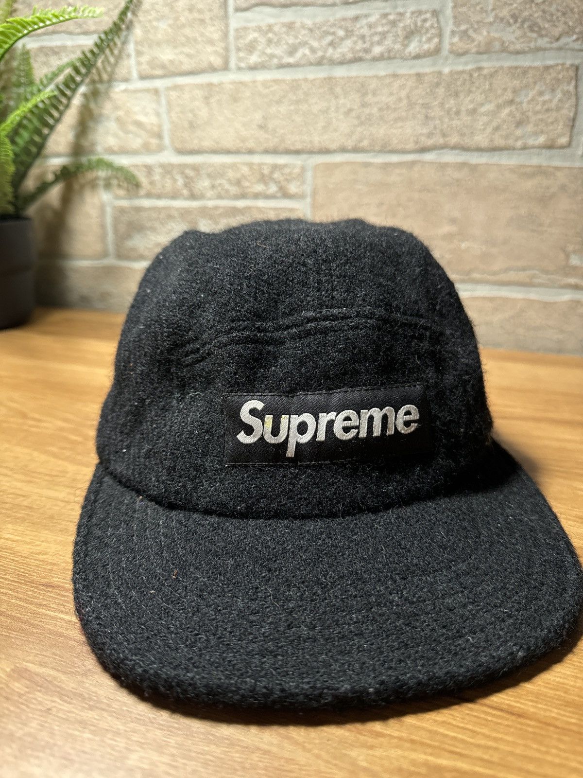 Supreme Supreme Harris tweed wool camp cap black