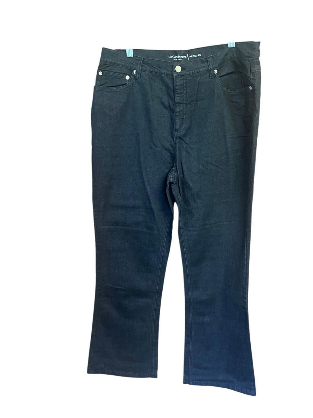 Designer Liz Claiborne Hepburn Black Jeans Sz 16 Size 38" / US 16 / IT 52 - 1 Thumbnail