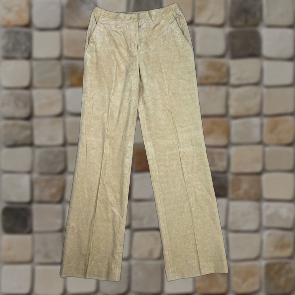 Brooks Brothers Brooks Brothers Corduroy Pants Womens 4 Beige Cotton Wide Leg Mid Rise Stretch Waist 28 Inseam 32 Flat Front Regular Style Dress Pants Vintage No Size 27" / US 4 / IT 40 - 1 Thumbnail