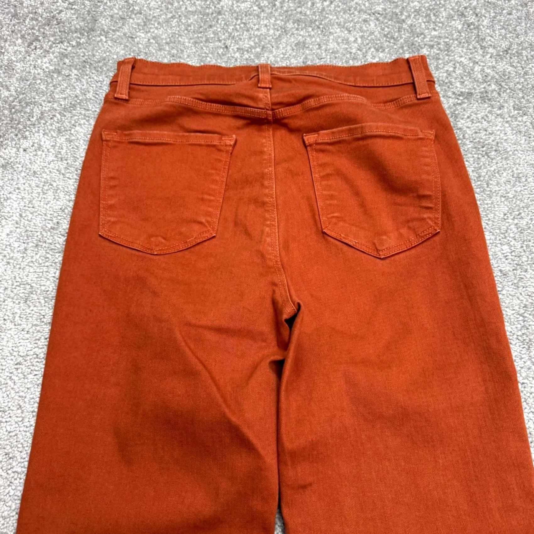 J Brand J Brand Lillie High Rise Flared Denim Jeans Womens 27 Rust Orange Button Fly Size 27" / US 4 / IT 40 - 4 Thumbnail