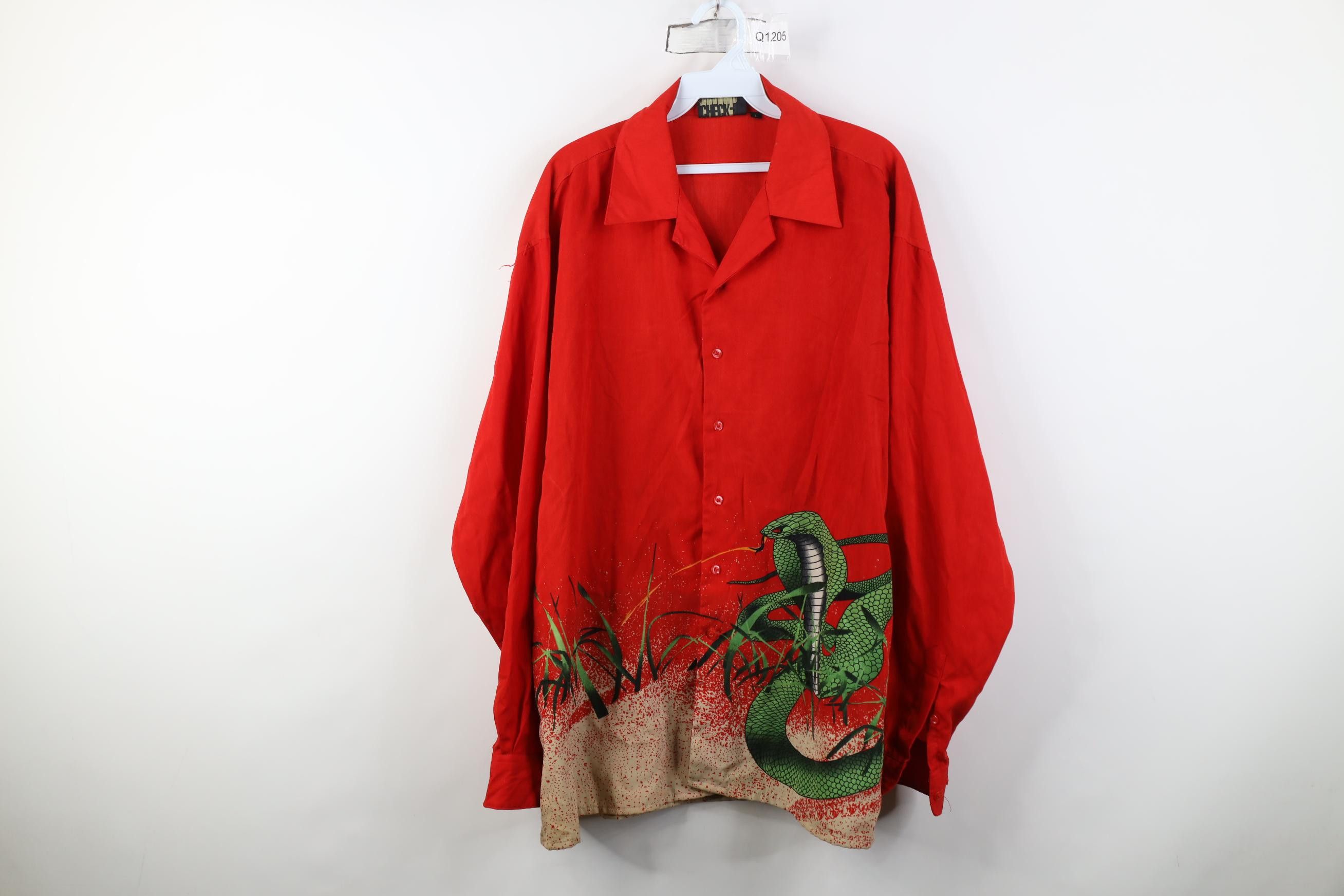 Vintage Vintage 90s Y2K Streetwear Cobra Snake All Over Print Shirt Size US L / EU 52-54 / 3 - 1 Thumbnail