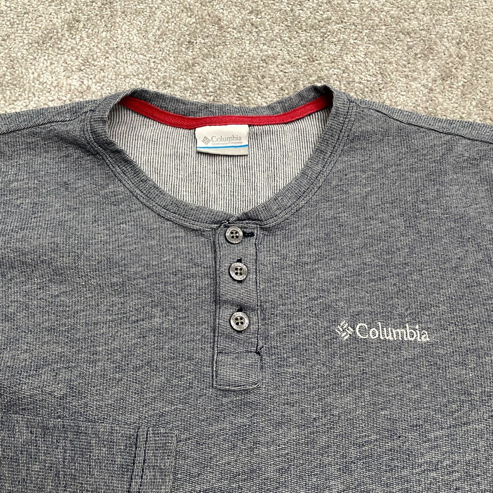 Vintage Columbia Shirt Mens L Gray Long Sleeve Henley Cotton Blend Outdoor Casual Flannel? Size US L / EU 52-54 / 3 - 3 Thumbnail