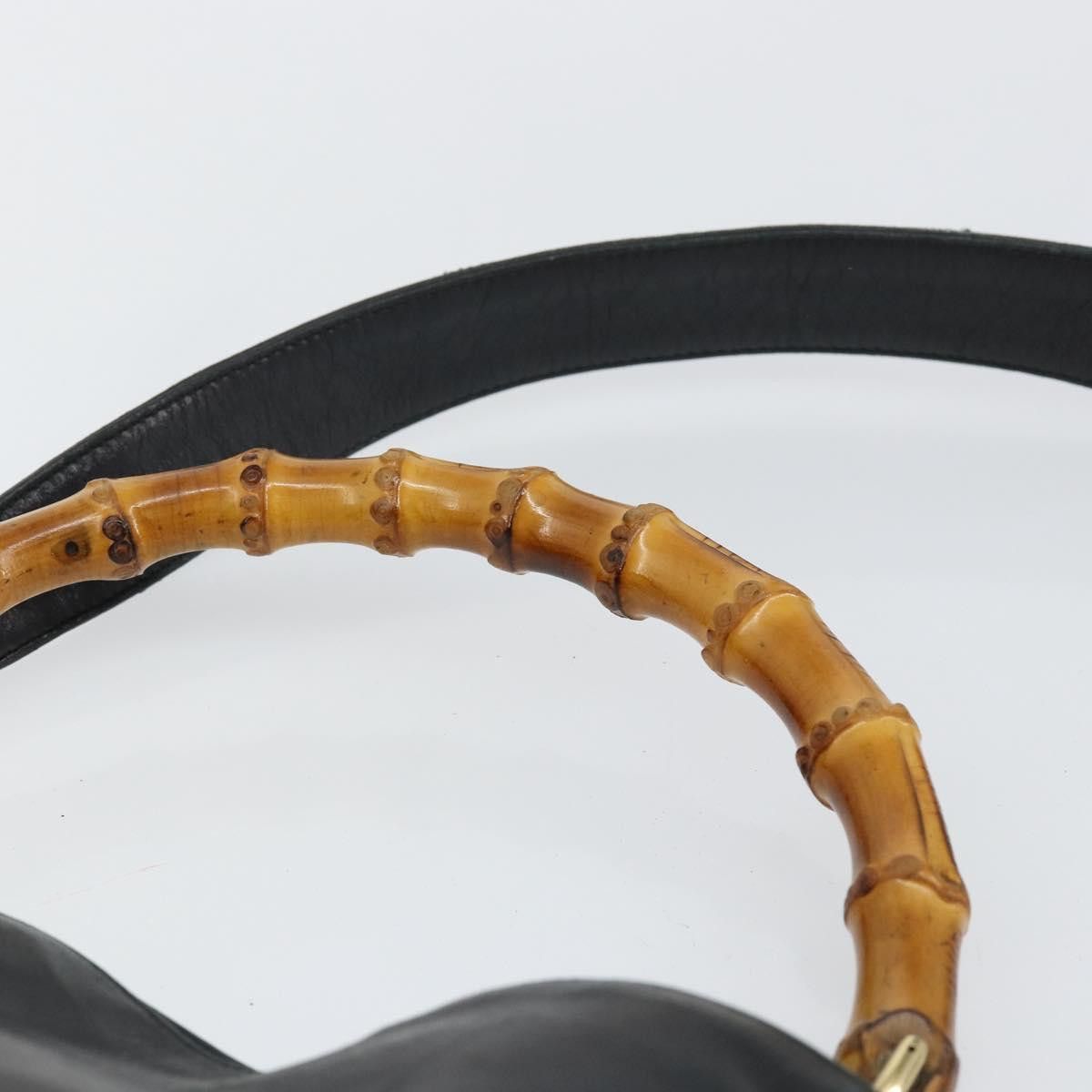 Gucci GUCCI Bamboo Handbag Leather Black Gold 001 2123 001 2123 Size ONE SIZE - 8 Thumbnail